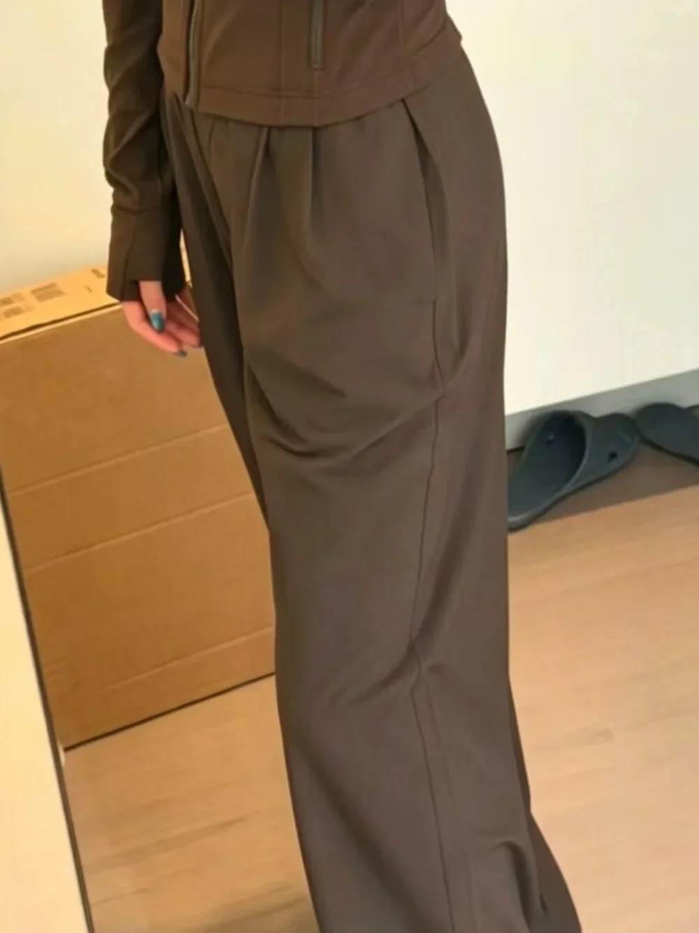 Espresso Brown Alo Yoga Suit Up Trouser(Regular)Wide Leg🦋Brand New
